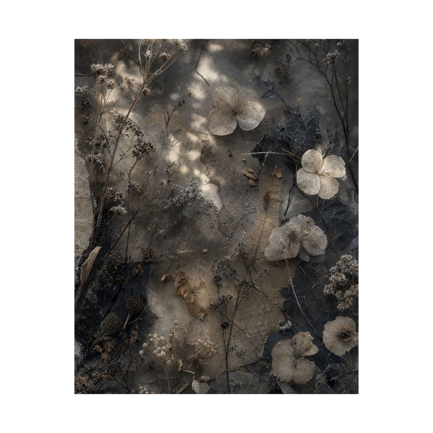 Mono No Aware Dried Flowers Wall Art Print - Japandi Texture