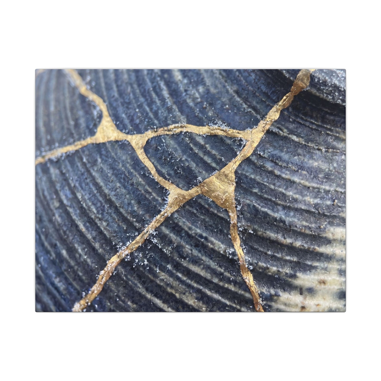 Shibui Water Ripple Canvas Art - Kintsugi Gold Repair