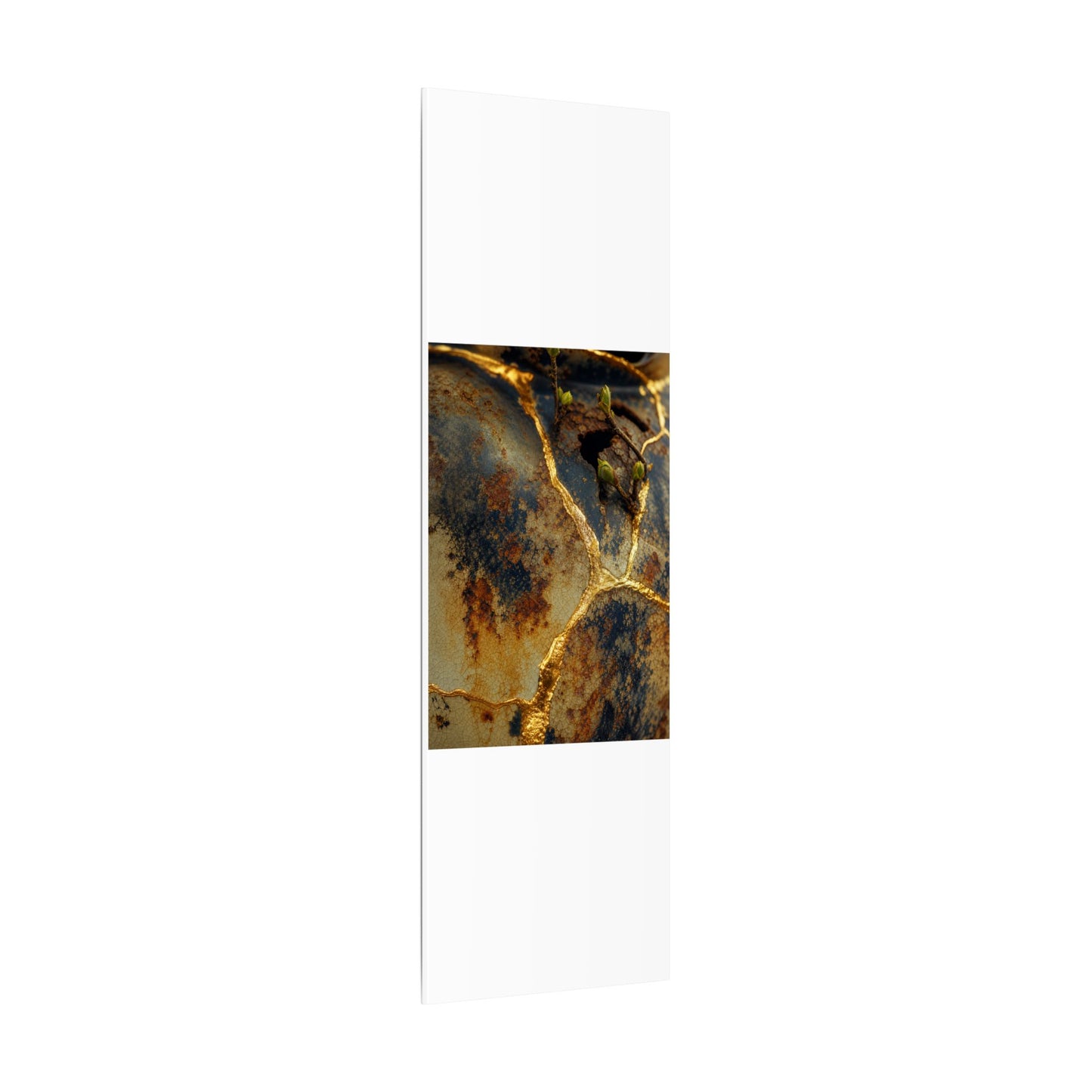 Datsuzoku Rust Patina Canvas Art - Kintsugi Crackle Gold