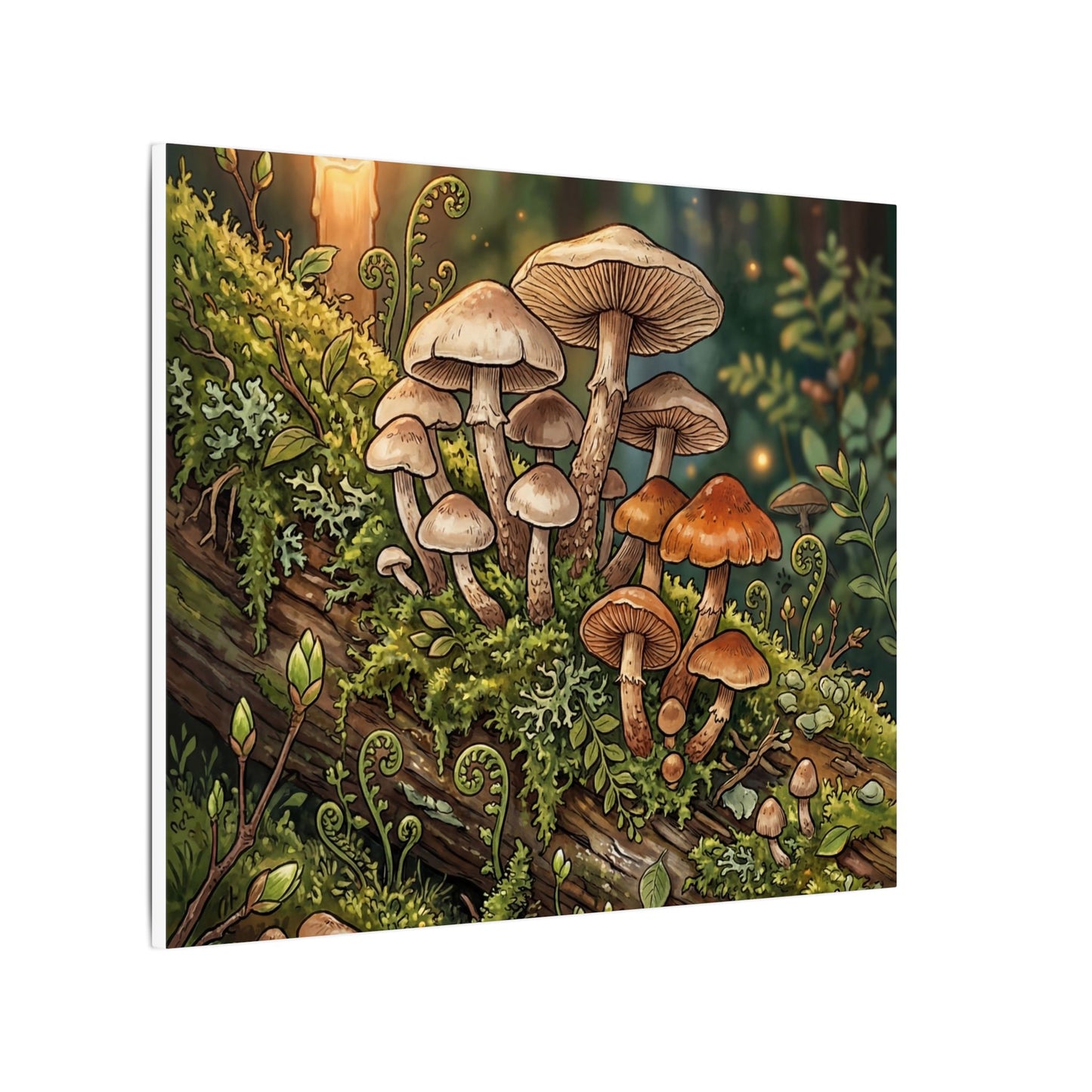 Spring Wild Mushrooms Herbarium Canvas Art | Rustic Decor