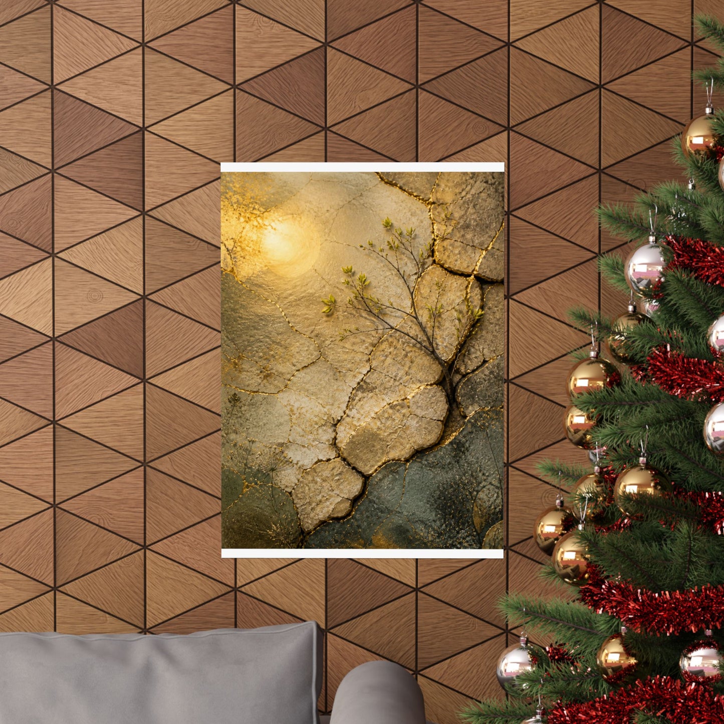 Cracked Earth Texture Wall Art Print | Earthy Japandi Art