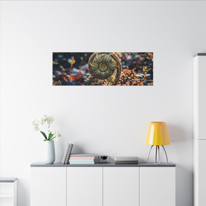 Kintsugi Fern Unfurling in Dappled | Gold Vein Canvas Art