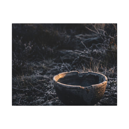 Kanso Ceramic Bowl Canvas Art - Dark Japandi Dark Texture