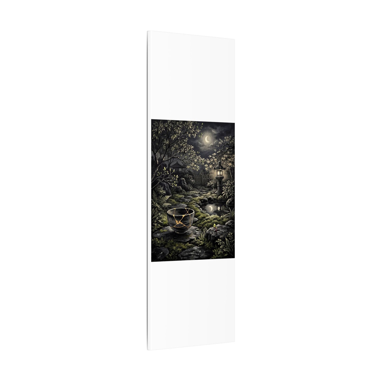 Kintsugi Moonlit Garden in Dappled | Gold Repair Canvas Art