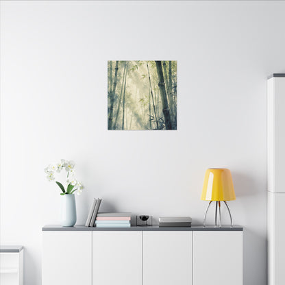 Bamboo Grove Spring Canvas Art | Zen Serene Design