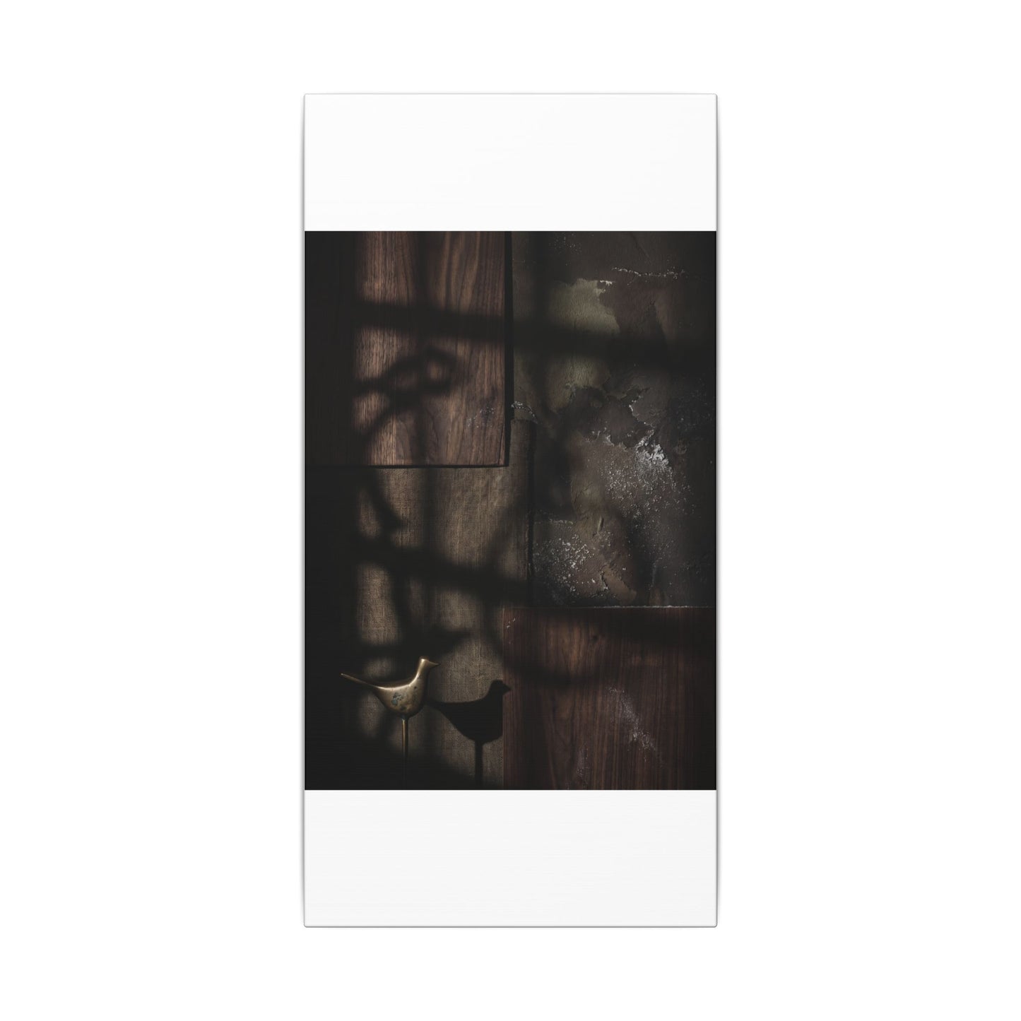 Dark Japandi Shadow Play in Candlelight | Dark Texture Canvas Art