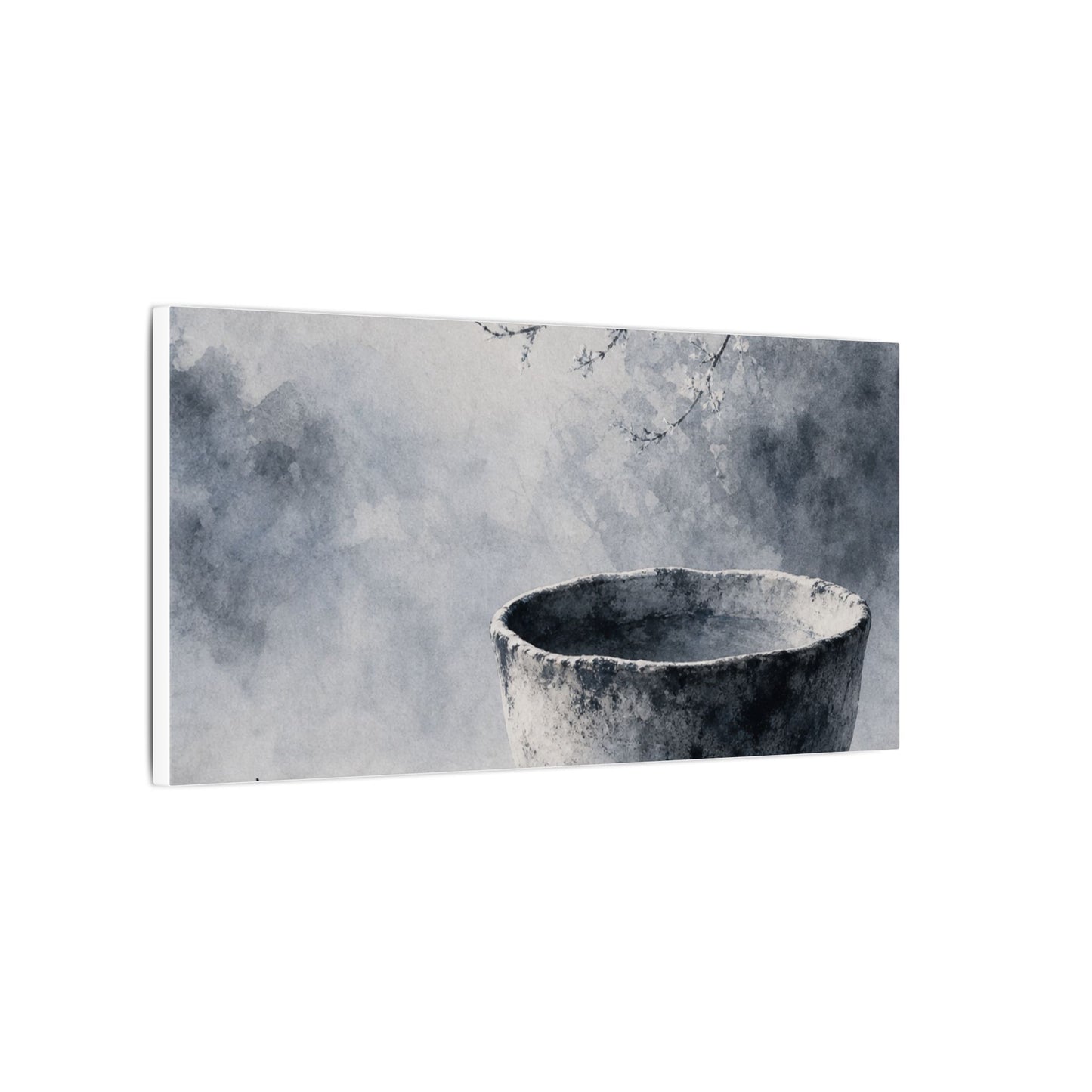 Seijaku Ceramic Bowl Canvas Art - Zen Sumi E