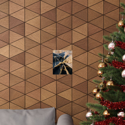 Paper Fold Wall Art Print | Winter Kintsugi Gold Repair Art