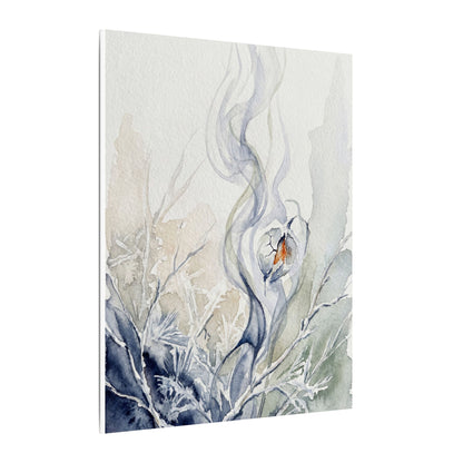 Earthy Incense Smoke Canvas Art - Watercolor Japandi