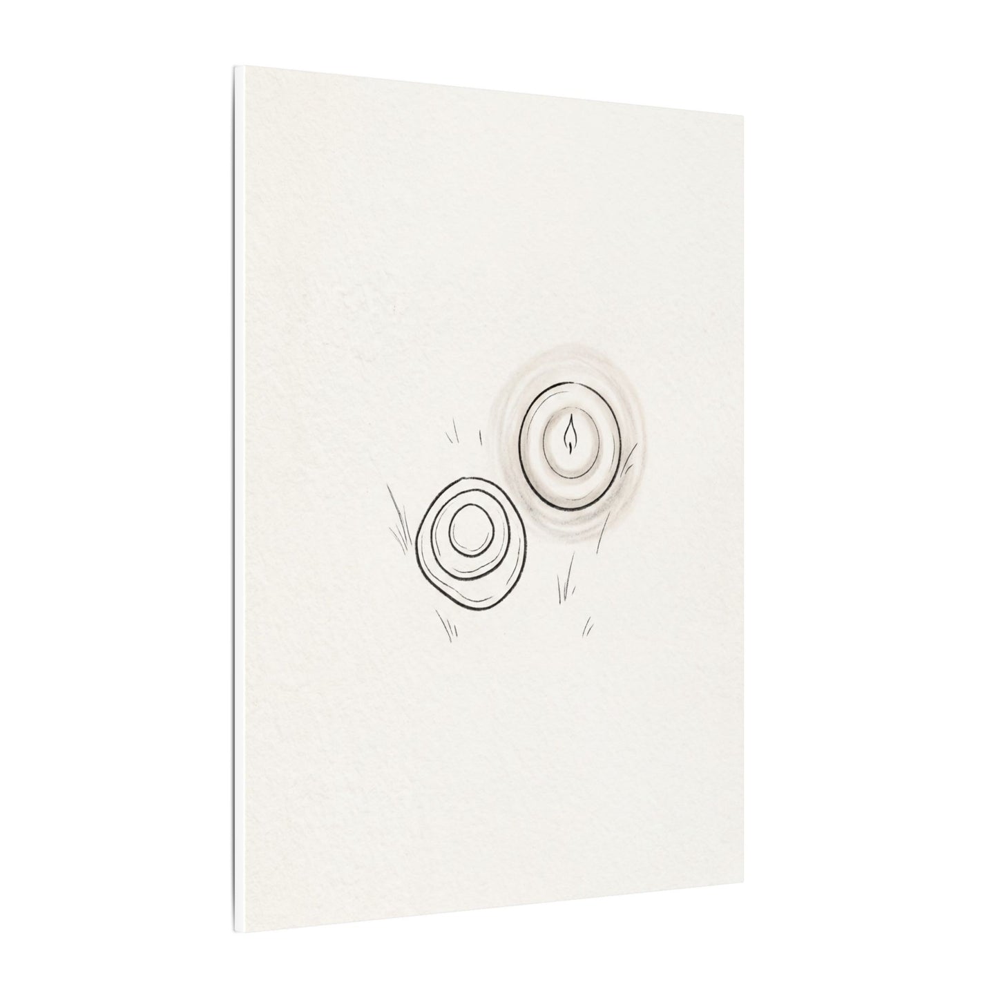 River Stones Canvas Art | Winter Japandi Minimal Line Art