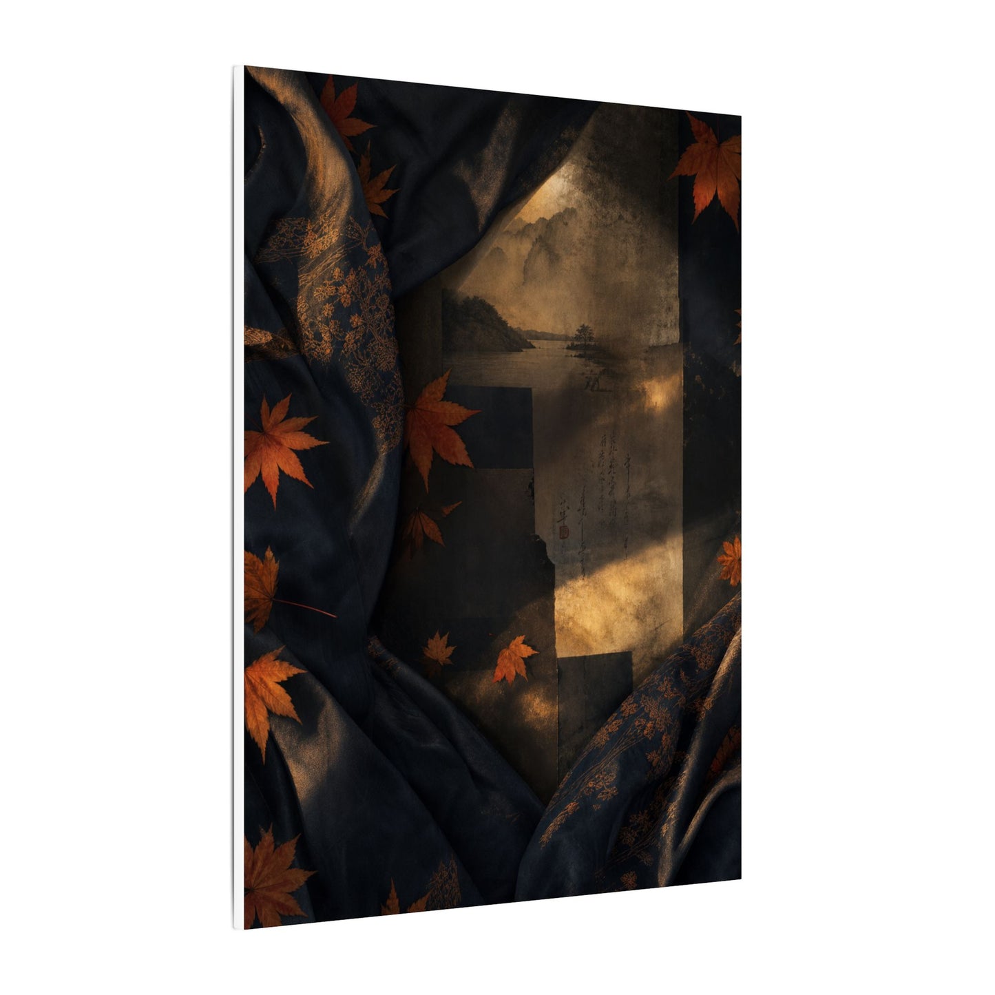 Autumn Silk Drape Shadow Zen Canvas Art | Bold Decor