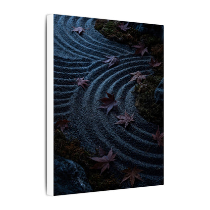 Rock Garden Canvas Art | Autumn Dark Japandi Dark Texture Art