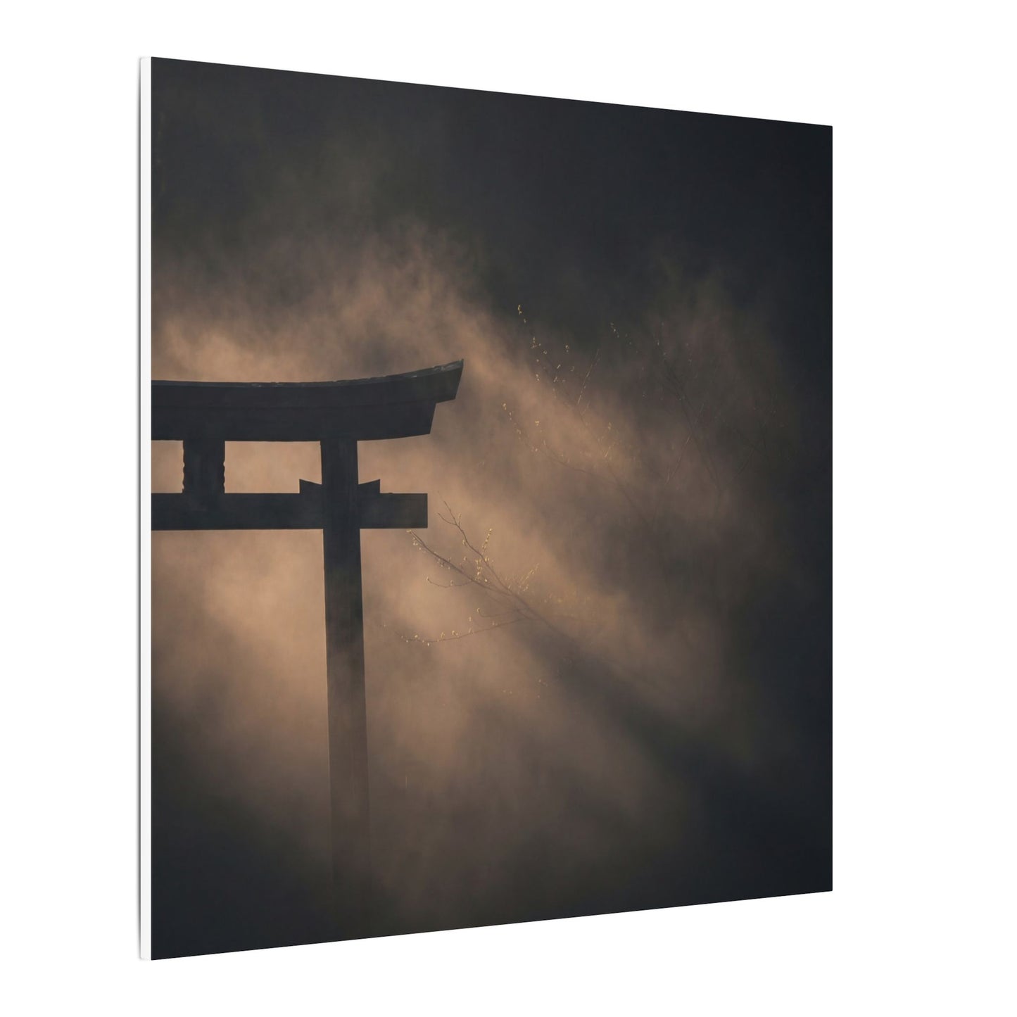 Torii Gate Shadow Zen Canvas Art | Bold Dark Japandi Art