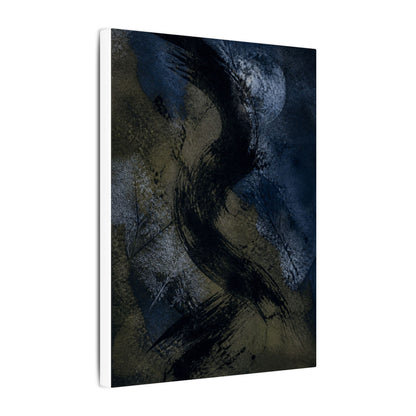 Shibui Ink Brushstroke Canvas Art - Dark Japandi Dark Texture