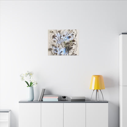Dried Flowers Minimal Line Canvas Art | Elegant Japandi Art