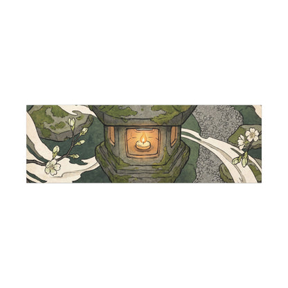 Zen Stone Lantern in Candlelight | Ukiyo E Inspired Canvas Art