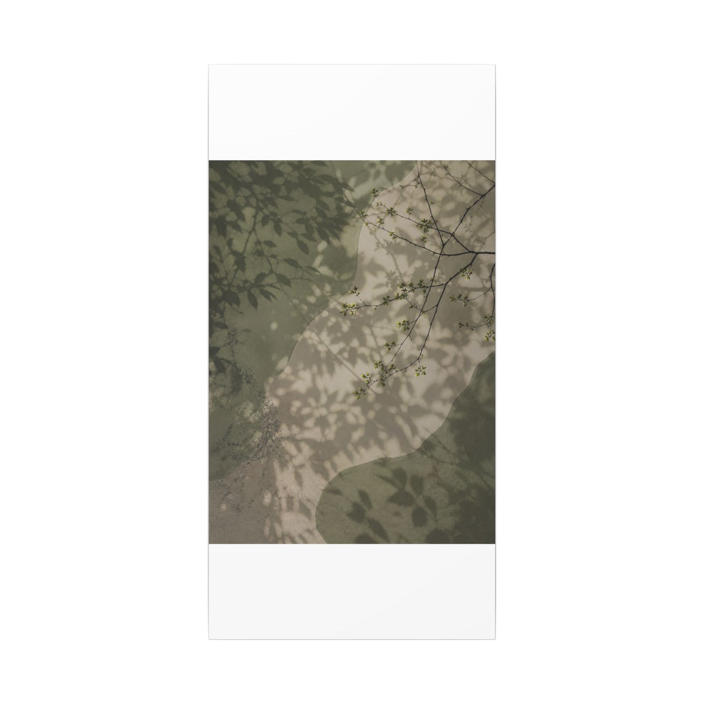 Neutral Shadow Play Canvas Art - Japanese Pattern Japandi