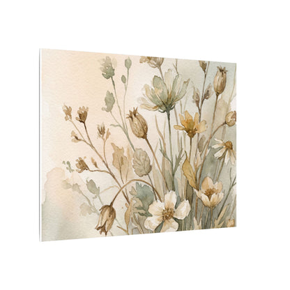 Summer Dried Flowers Watercolor Canvas Art | Elegant Decor