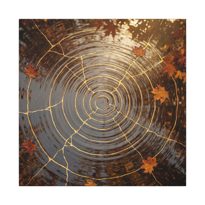 Artful Water Ripple Canvas Art - Gold Vein Kintsugi