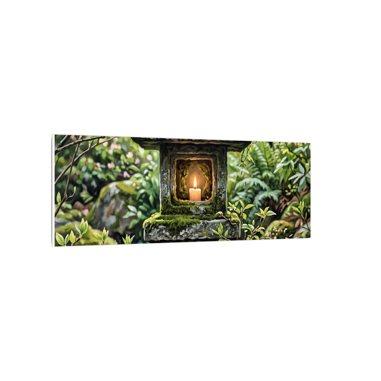 Neutral Stone Lantern Canvas Art - Japanese Pattern Japandi