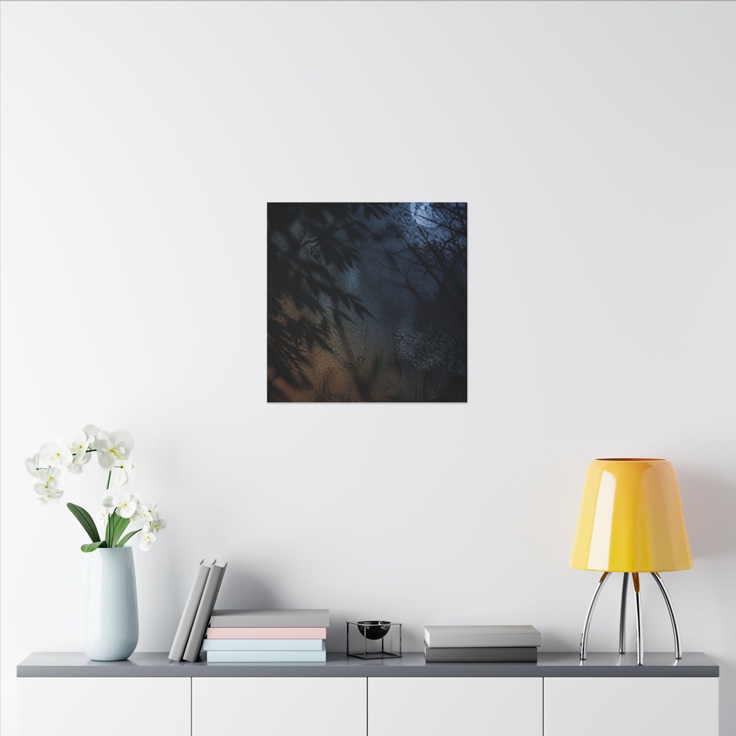 Kanso Shadow Play Canvas Art - Dark Japandi Shadow Zen