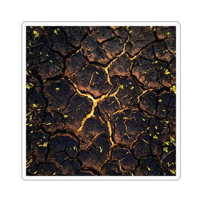 Golden Hour Cracked Earth Sticker - Dark Japandi Seijaku