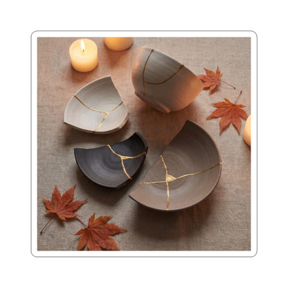 Candlelight Broken Pottery Sticker - Japandi Ma Art Print