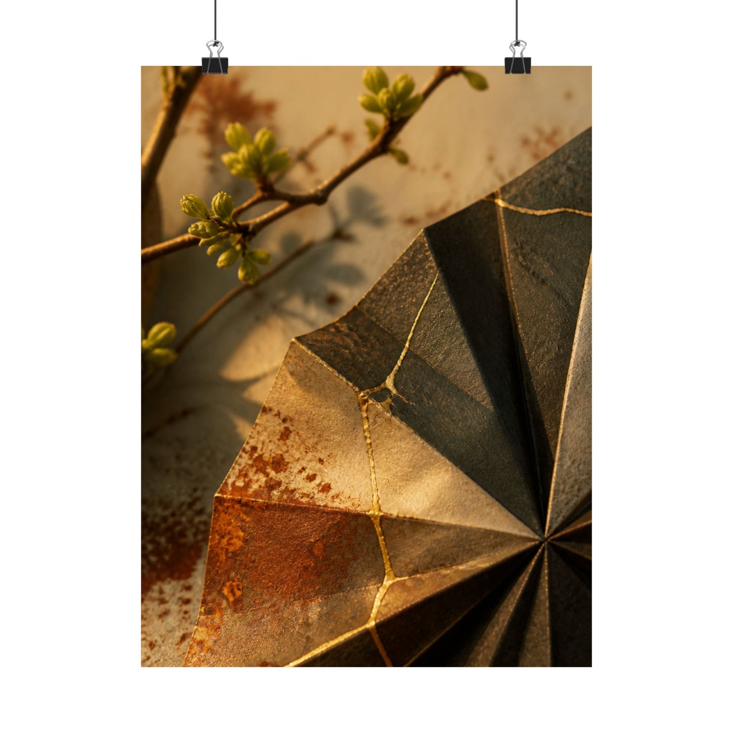 Artful Paper Fold Wall Art Print - Broken Beauty Kintsugi