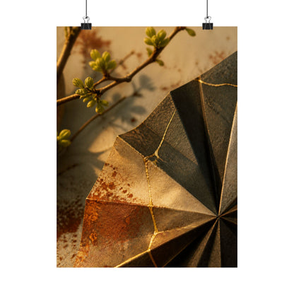 Artful Paper Fold Wall Art Print - Broken Beauty Kintsugi