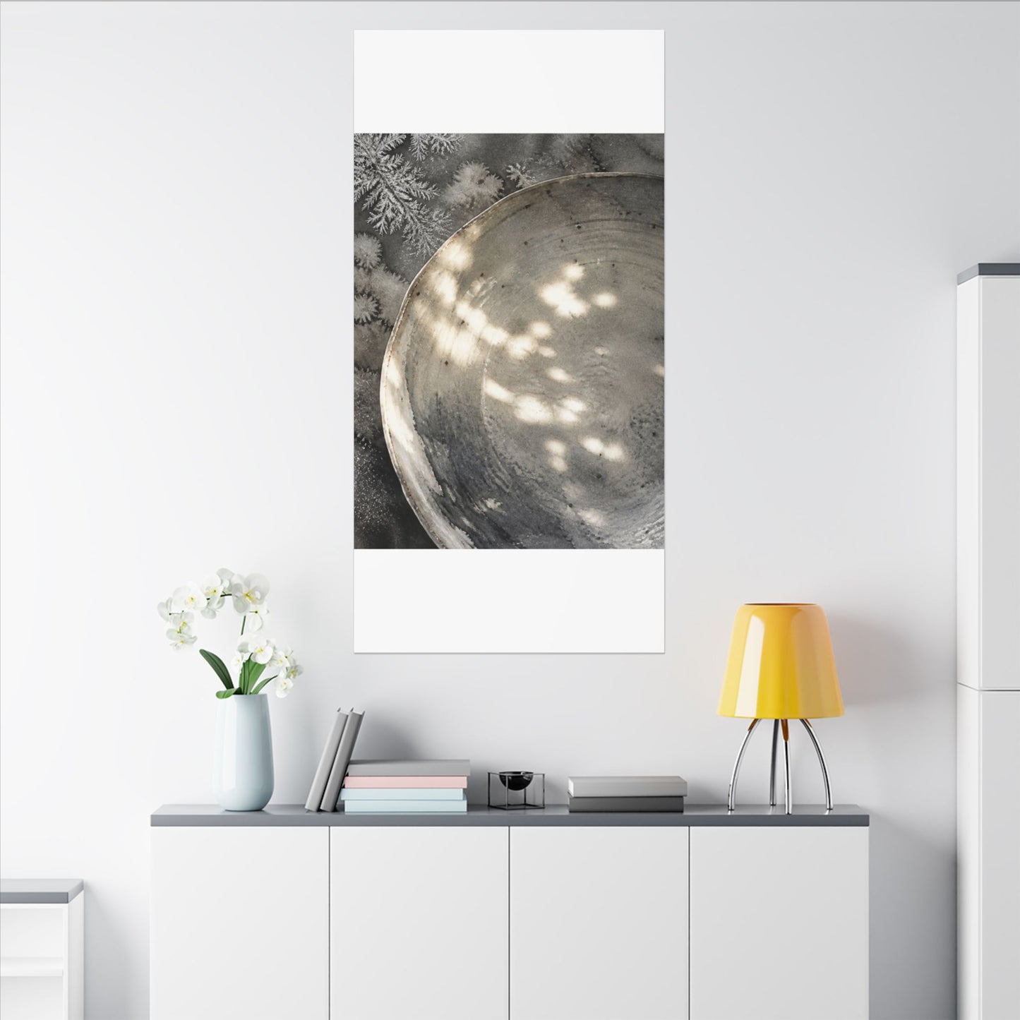Ceramic Bowl Watercolor Canvas Art | Warm Japandi Art