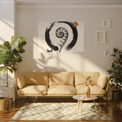 Fern Unfurling Autumn Canvas Art | Zen Peaceful Design