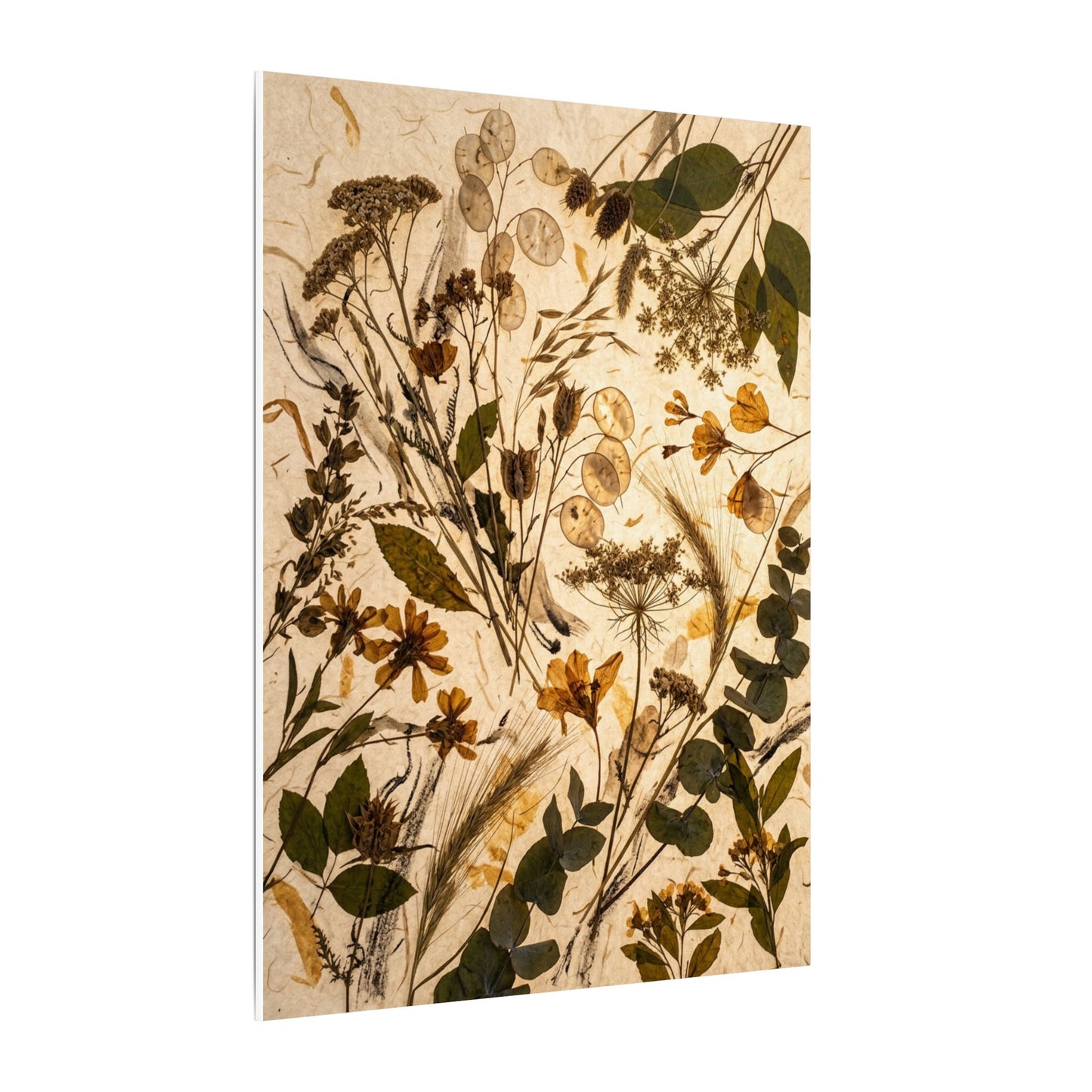 Dried Flowers Summer Canvas Art | Japandi Neutral Design