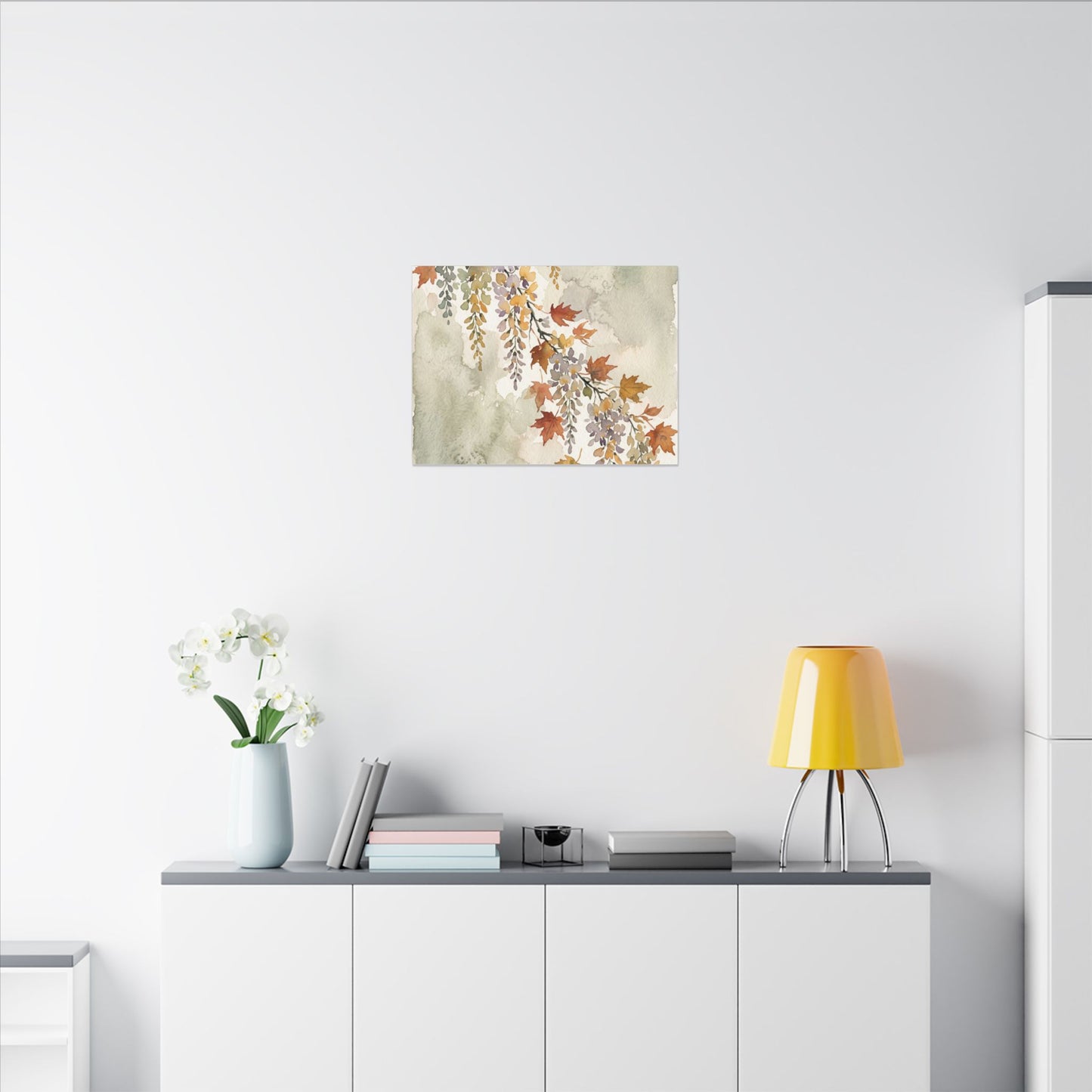 Ma Wisteria Canvas Art - Japandi Watercolor