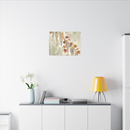 Ma Wisteria Canvas Art - Japandi Watercolor