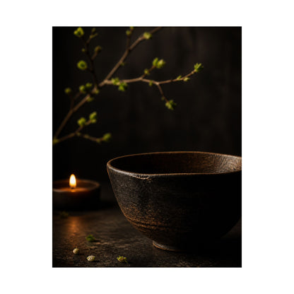 Spring Ceramic Bowl Shadow Zen Wall Art Print | Atmospheric Decor