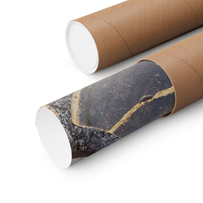 Kintsugi Broken Pottery in Golden Hour | Gold Repair Wall Art Print