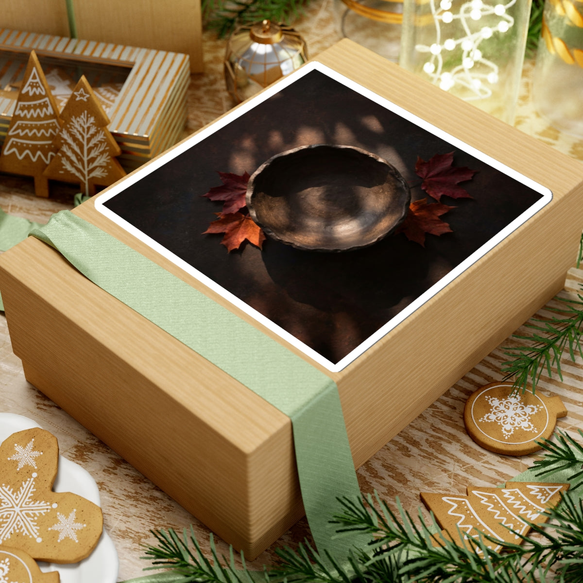 Dark Japandi Ceramic Bowl in Dappled | Dark Texture Sticker Art Print