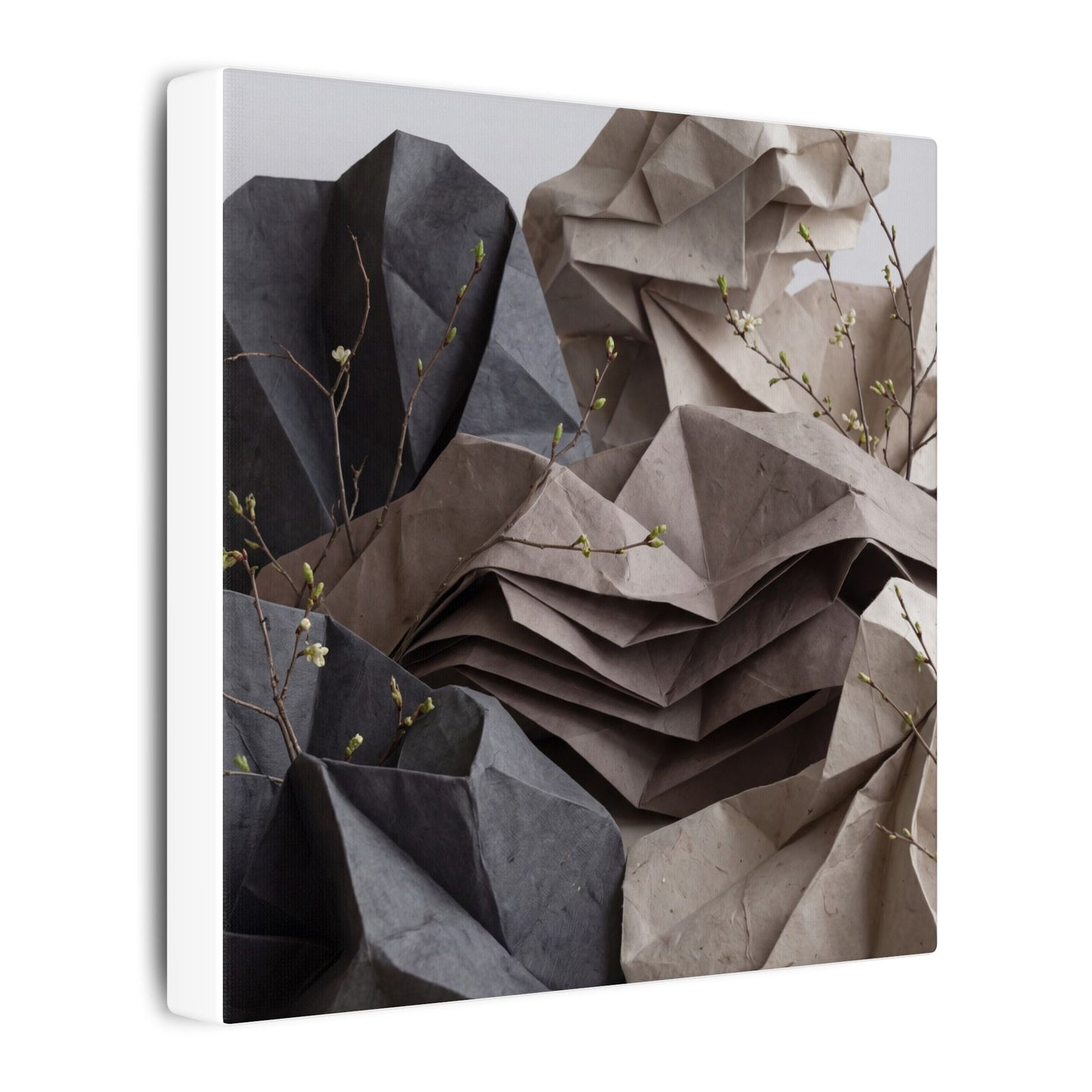 Neutral Paper Fold Canvas Art - Texture Japandi