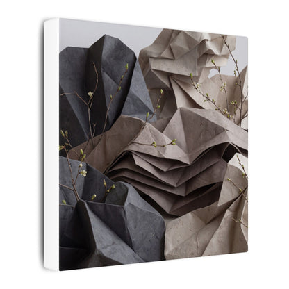 Neutral Paper Fold Canvas Art - Texture Japandi
