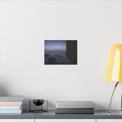 Ma Rock Garden Canvas Art - Dark Japandi Moody Minimal