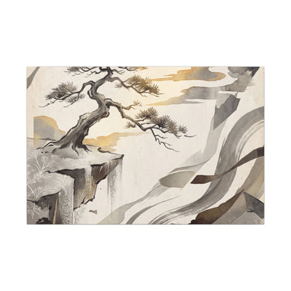Golden Hour Pine Tree Canvas Art - Japandi Seijaku
