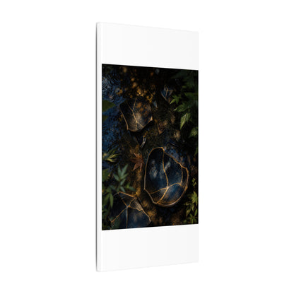 Dark Japandi Broken Pottery in Dappled | Shadow Zen Canvas Art
