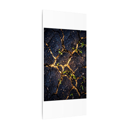 Spring Cracked Earth Crackle Gold Canvas Art | Healing Decor