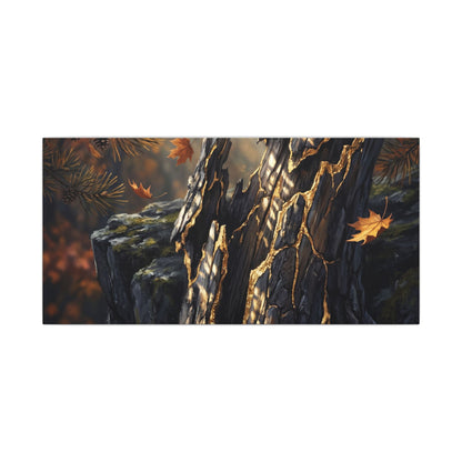 Pine Tree Autumn Canvas Art | Kintsugi Beautiful Design