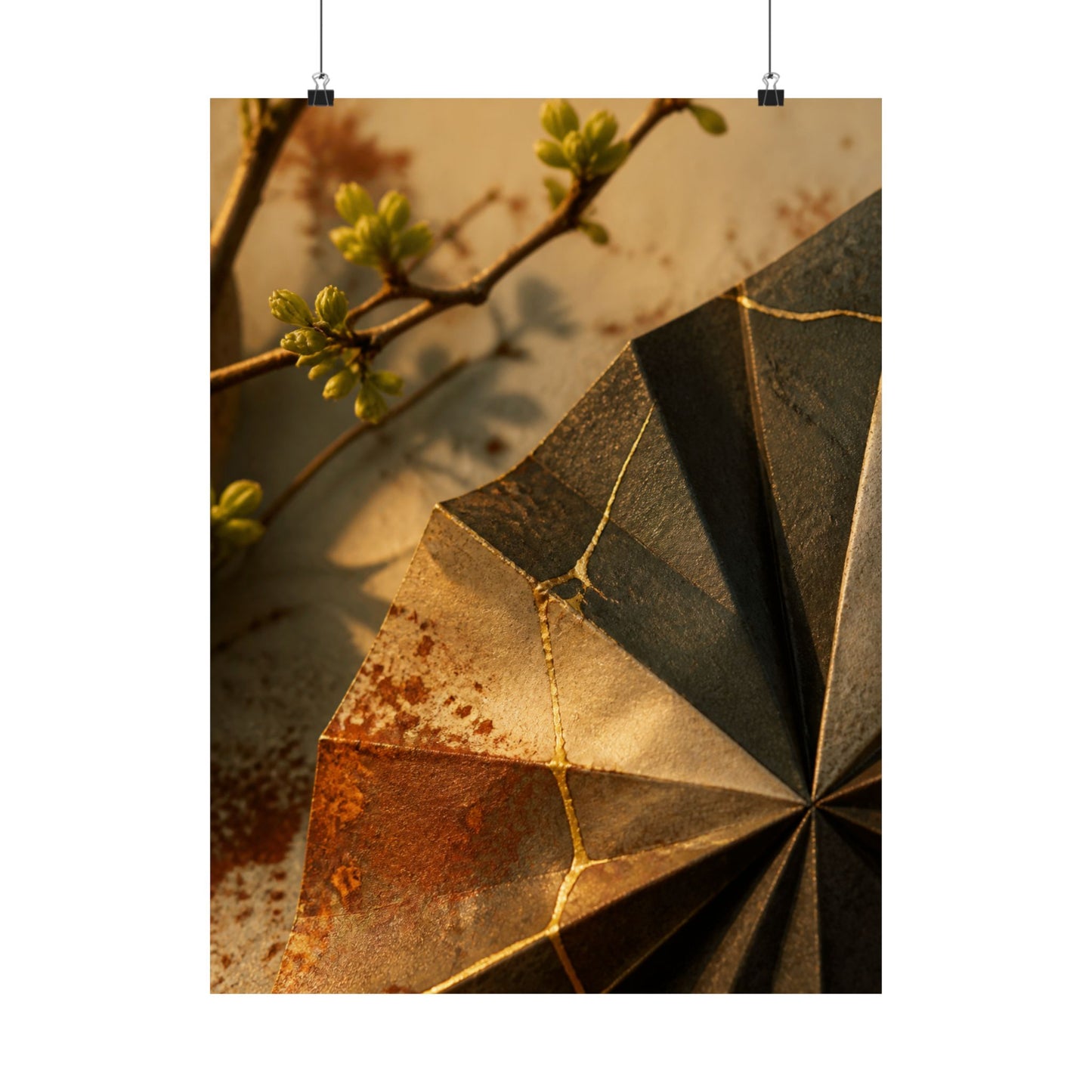 Artful Paper Fold Wall Art Print - Broken Beauty Kintsugi