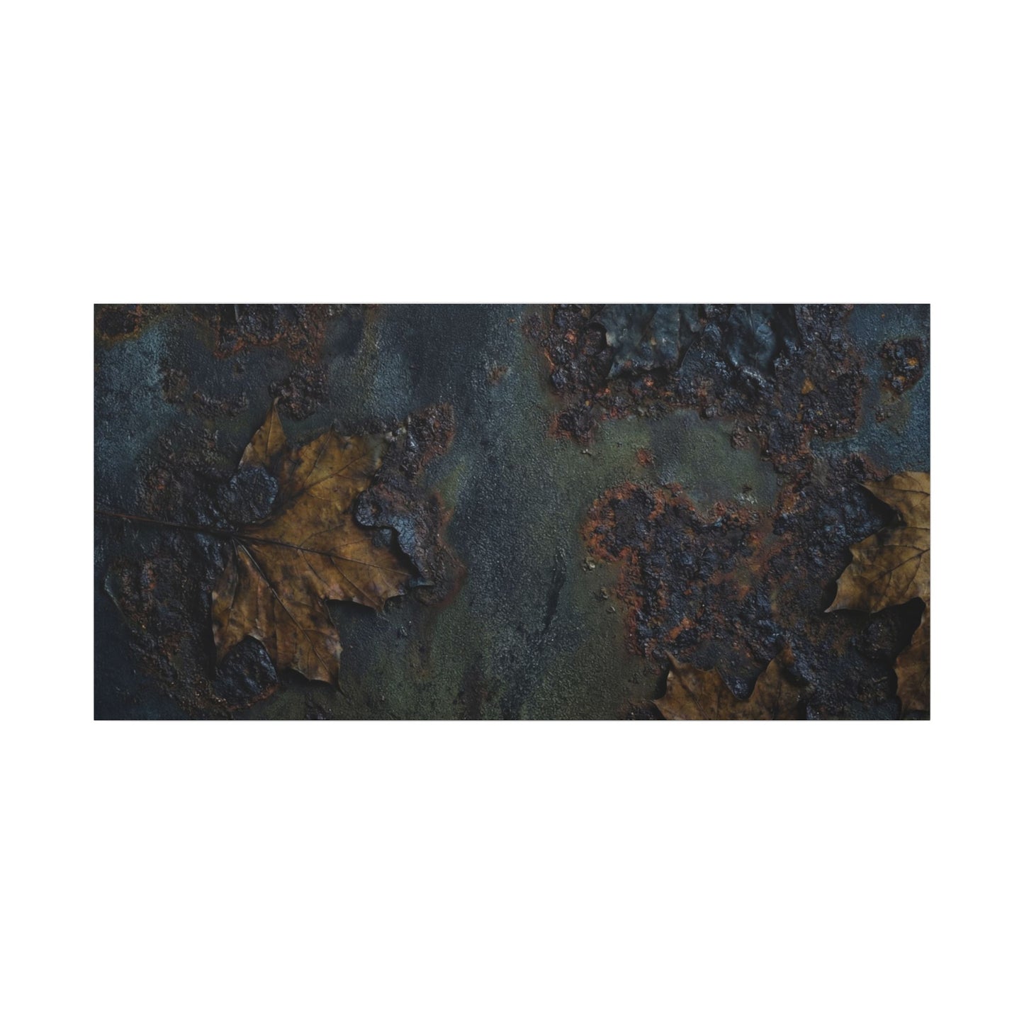 Shibui Rust Patina Canvas Art - Dark Japandi Charcoal Ink