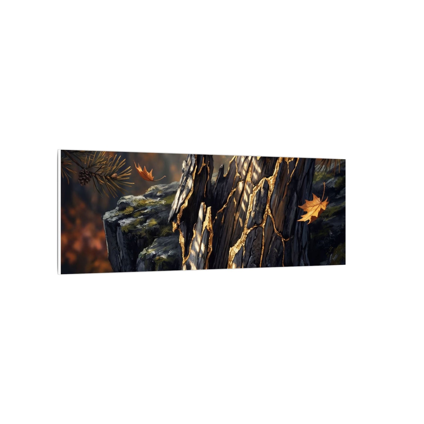 Pine Tree Autumn Canvas Art | Kintsugi Beautiful Design
