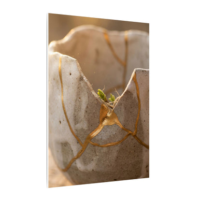 Golden Hour Broken Pottery Canvas Art - Japandi Kanso