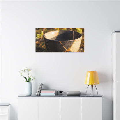 Seijaku Broken Pottery Canvas Art - Kintsugi Gold Repair