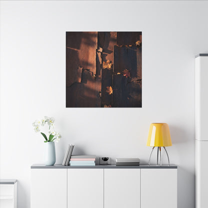 Seijaku Rust Patina Canvas Art - Dark Japandi Shadow Zen